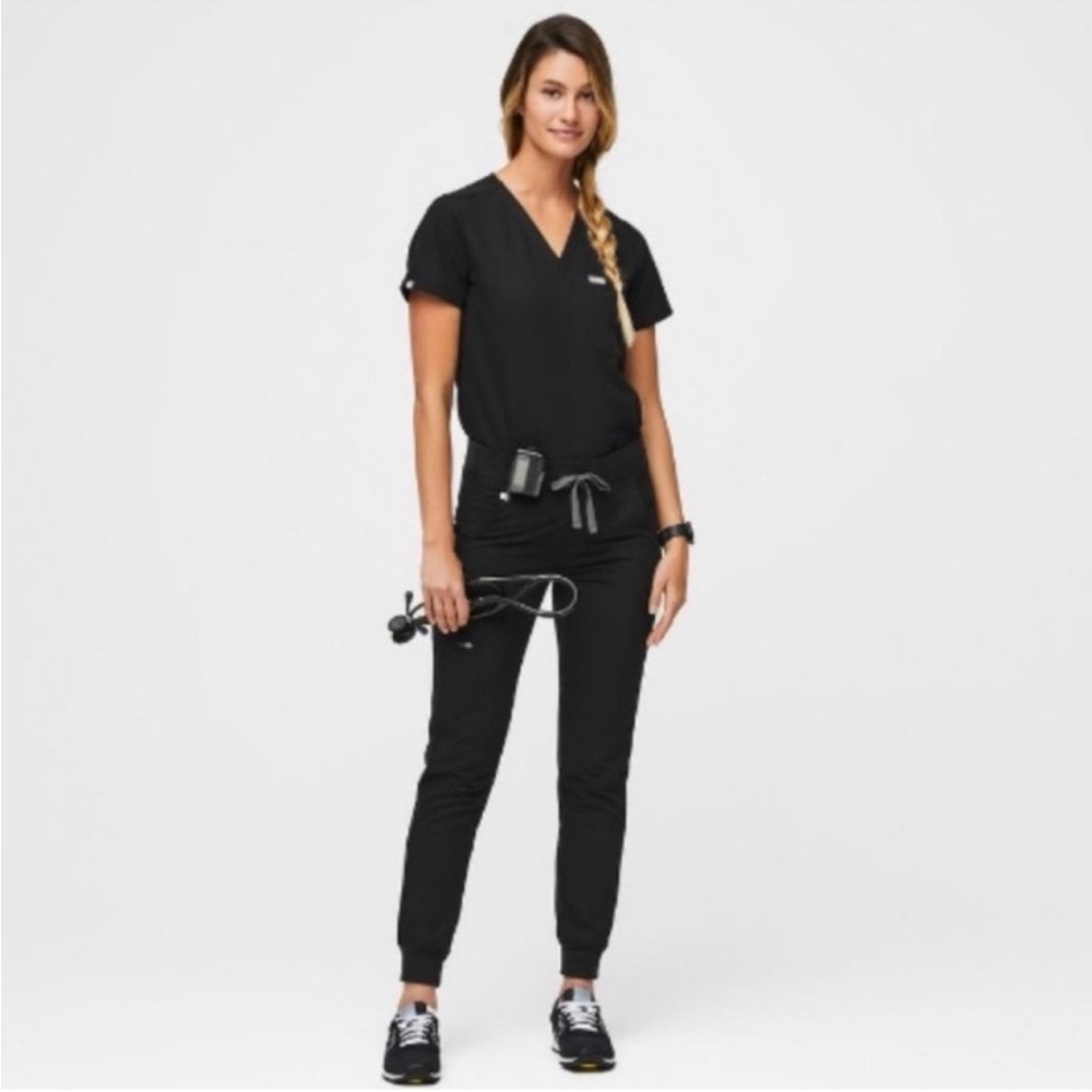 Zomora black fig scrub pants size XS doctors nurse scrub pants work wear women’s - Picture 10 of 10